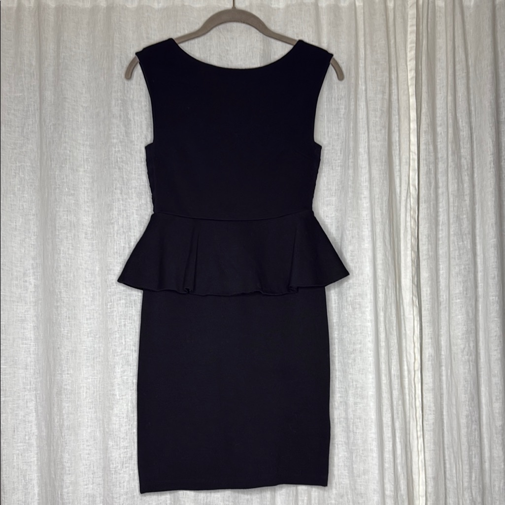 Alice + Olivia Black Sleeveless Peplum Mini Dress